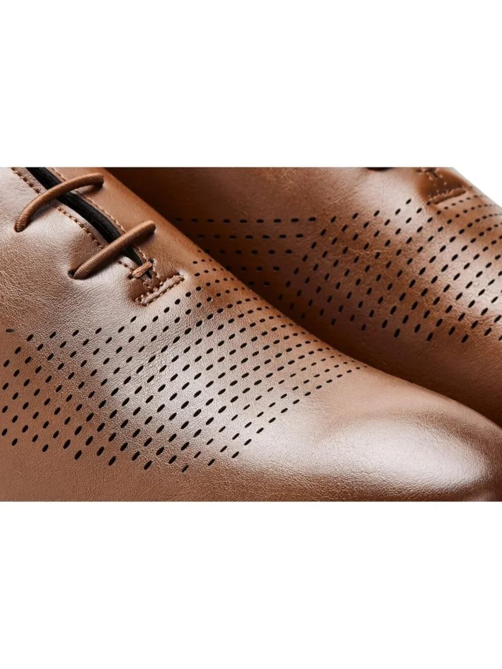Marc Joseph Men's Brown Faux Leather Closed Toe Casual Oxford Block Heel Shoes